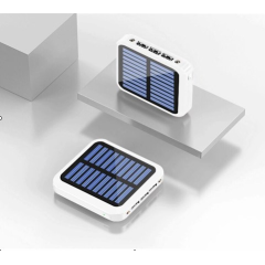 Ηλιακό Power Bank φορτιστής 5V-5000mAh σε λευκό χρώμα και 3 θύρες USB
