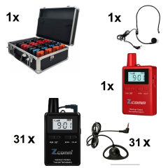 ZP-32 Σετ Ξενάγησης Zcomm | Βαλίτσα με 31 Δέκτες ZC-300 & 1 Πομπό ZC-400