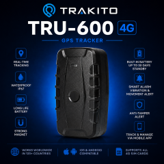 TRAKITO™ TRU-600 Φορητό GPS Tracker με ενσωματωμένη SIM κάρτα