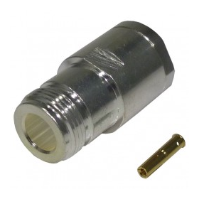 N Female clamp Connector, Straight, Cable RG8, 213, 393