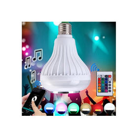 Έξυπνη λάμπα LED E27 με ηχείο και σύνδεση bluetooth που αλλάζει χρώματα και παίζει μουσική.