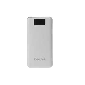 Power bank 5V/30000mAh με 3 θύρες USB και LCD οθόνη - Λευκό