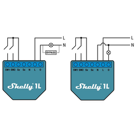 Shelly 1L Smart Mini Ρελέ , Λειτουργία χωρίς Ουδέτερο & Υποστήριξη Ale-Retour Χωρίς Αλλαγή Καλωδίων