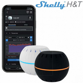 Shelly H&T Αισθητήρας Θερμοκρασίας & Υγρασίας Smart Wi-Fi (μαύρο χρώμα)