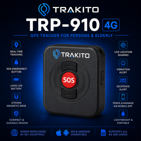 TRAKITO™ TRP-910 GPS/LBS/WiFi/SOS tracker με ενσωματωμένη SIM & 1 μήνα ΔΩΡΕΑΝ συνδρομή