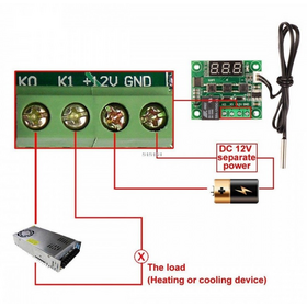 W1209 Ψηφιακός Ελεγκτής Θερμοκρασίας DC12V με Ρελέ & Αισθητήρα NTC